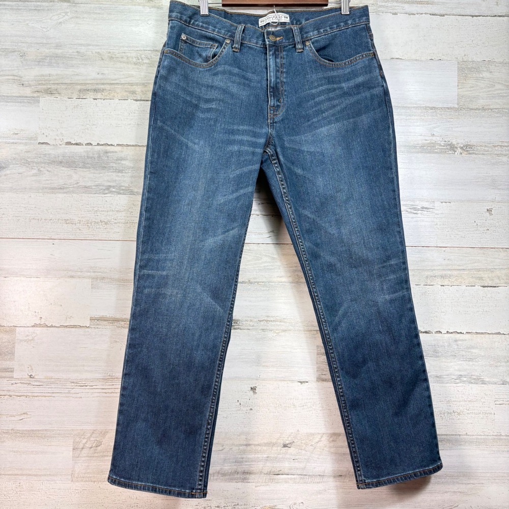 Jos. A. Bank 1905 Tailored Fit Mens Jeans 35x28 Blue Indigo Stretch Preppy Denim